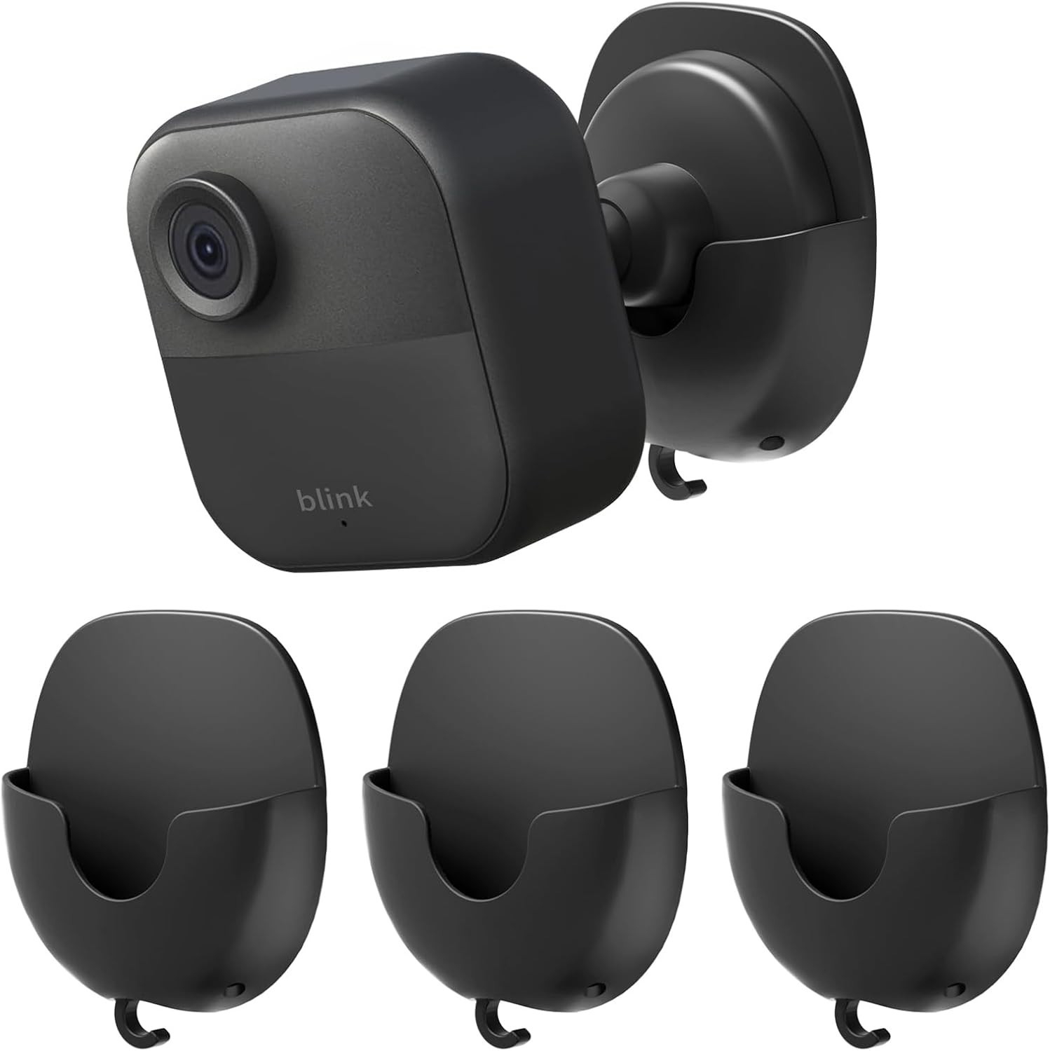 No Drill Blink Camera Mounts - 3-Pack Adhesive Wall Bracket for Flexible Angles