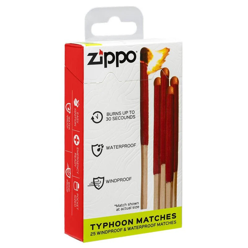 Zippo Typhoon Matches Windproof Waterproof Match Sticks Refill 25-Pack