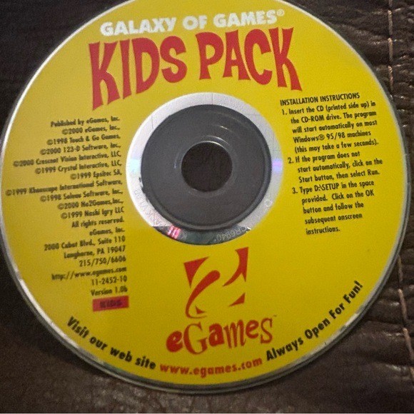 Galaxy of Games Kids Pack CD ROM for Windows 95/98 eGames