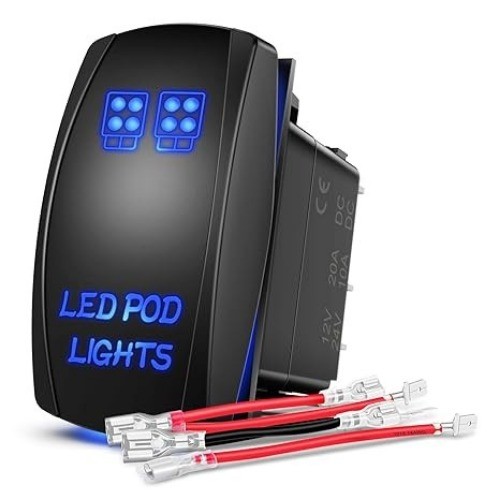 LED POD Lights Rocker Switch Light Bar Switch 5Pin Laser On/Off switches 20A/12V