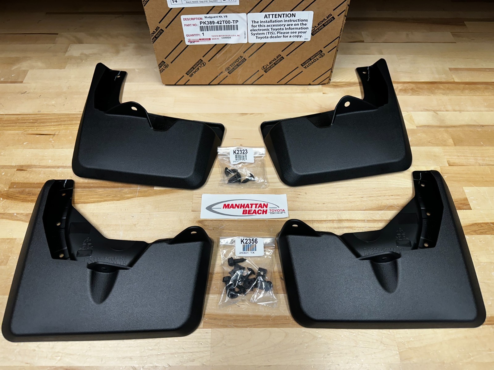 2026 RAV4 HYBRID AND PLUG IN MUDGUARD KIT GENUINE TOYOTA PK389-42T00-TP