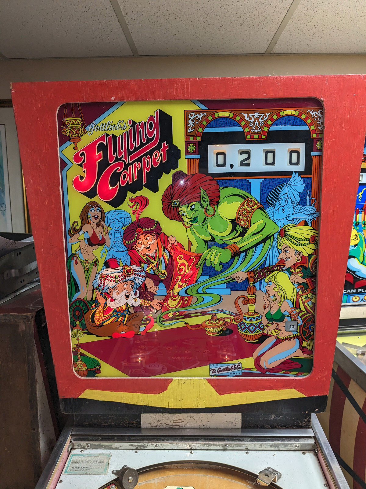 1972 Gottlieb Flying Carpet - Great Pinball Machine Starter