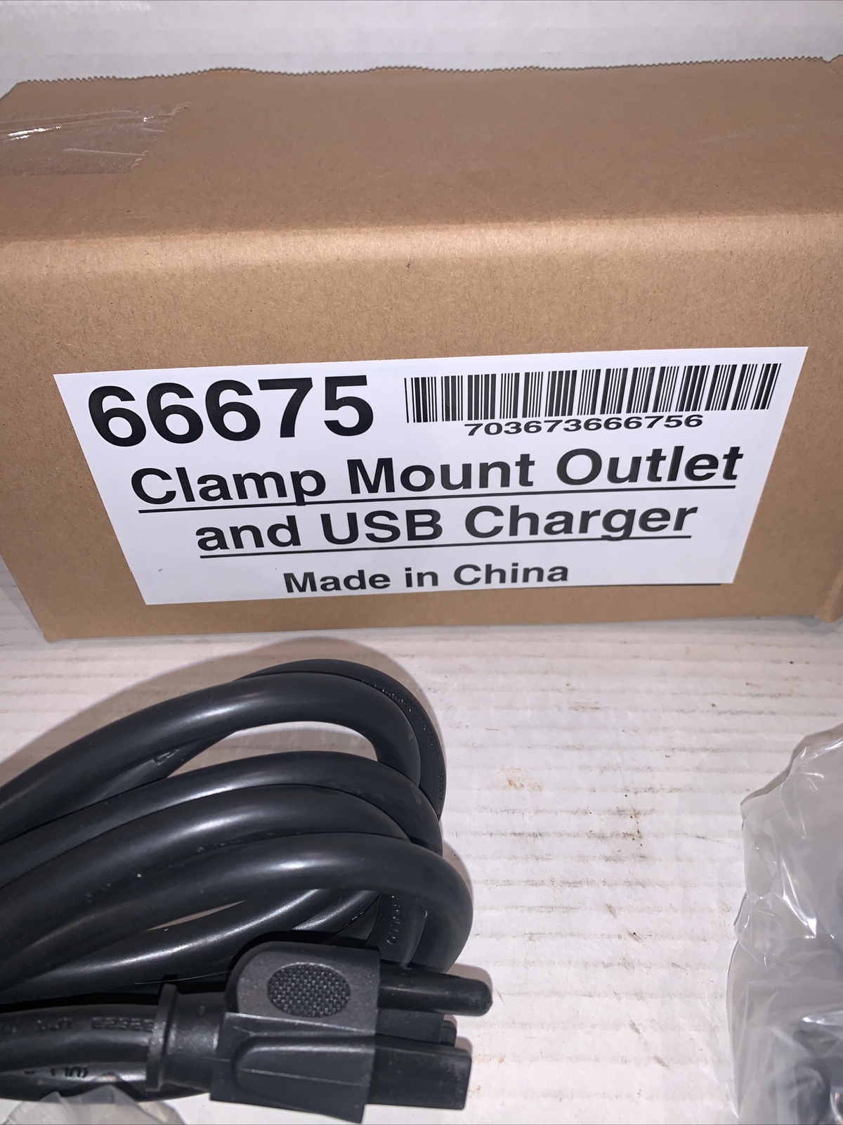 Clamp Mount Power Outlet & USB Charger 66675 Mooreco