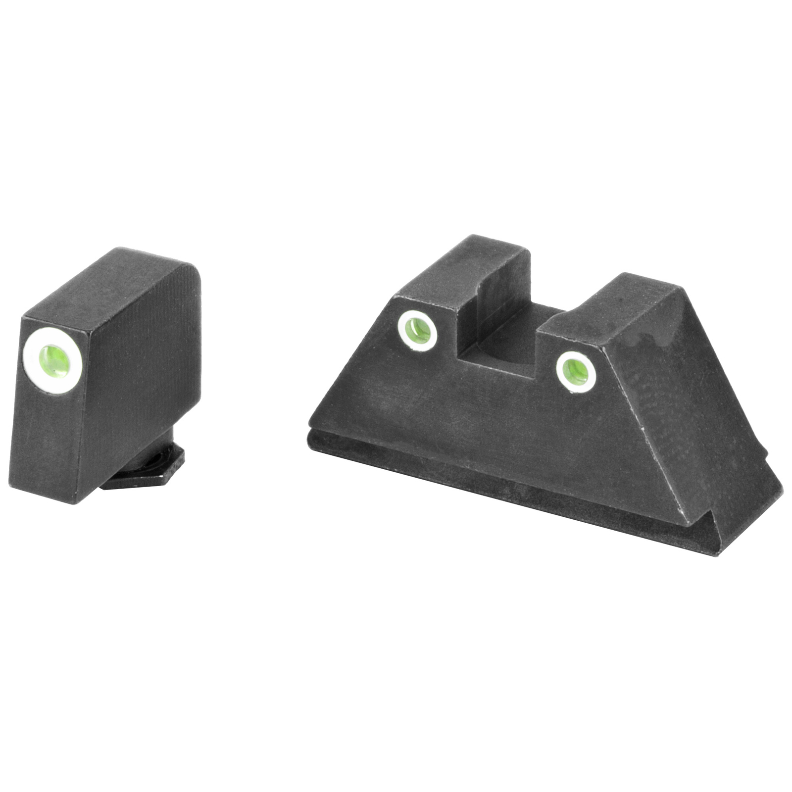 AmeriGlo Tall Suppressor Series 3 Dot Sights f/All Glocks Green w/White Outline
