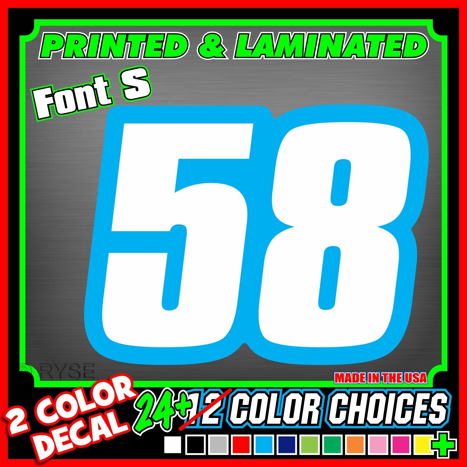 2 COLOR* Custom Racing Number Plate Vinyl Decals Dirt Bike Moto MX ATV MOTOCROSS