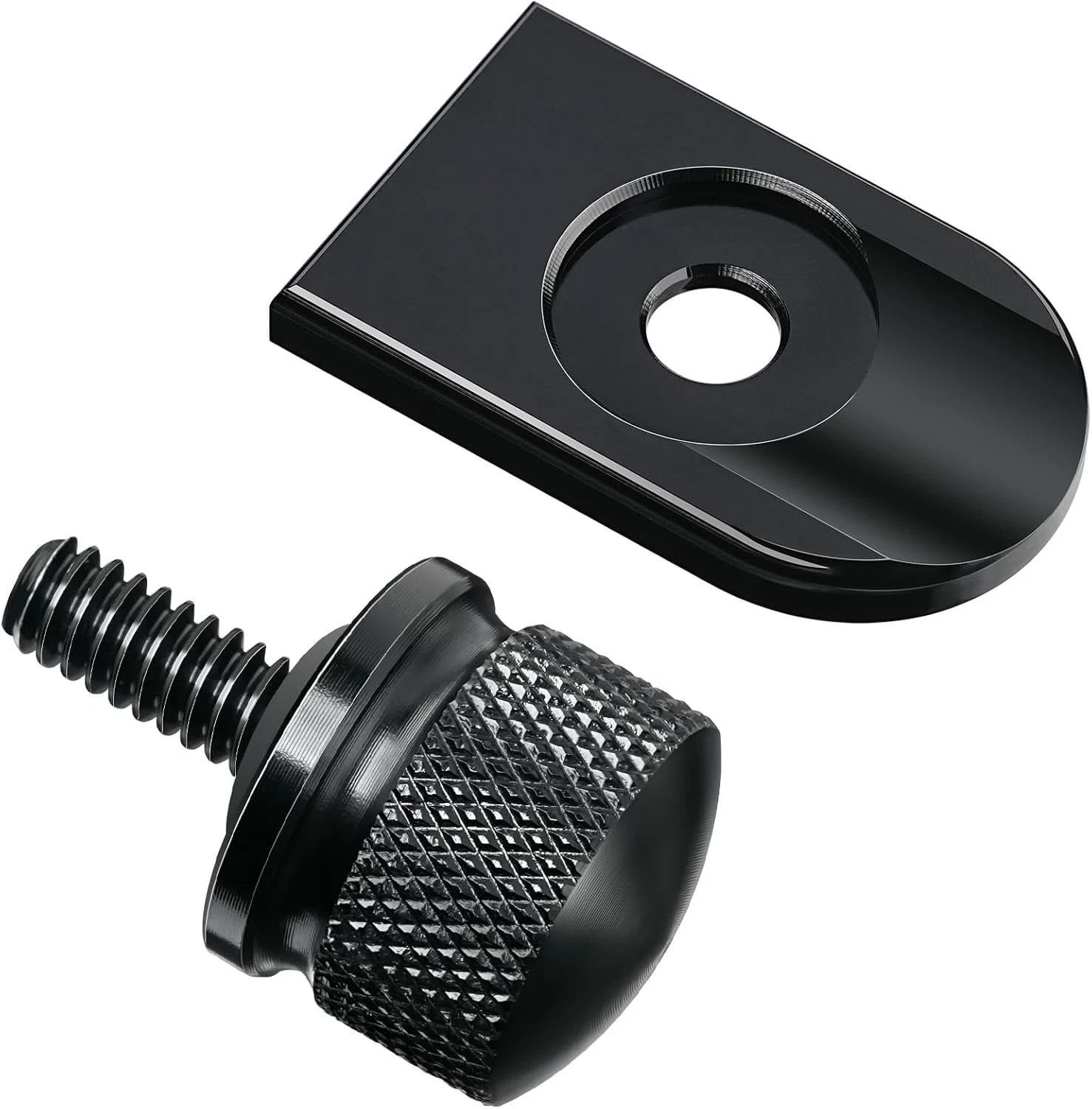 Black Seat Bolt Tab Screw Mount Knob Cover Fit for Touring 1996-2024