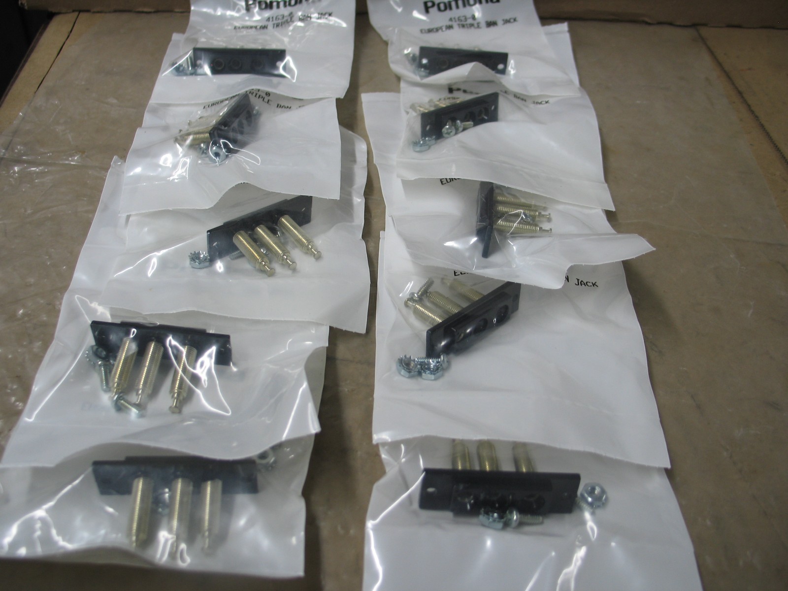 NIB 10PCS POMONA 4163-0 EURO TRIPLE BANANA JACK SOCKETS BLACK Q0002
