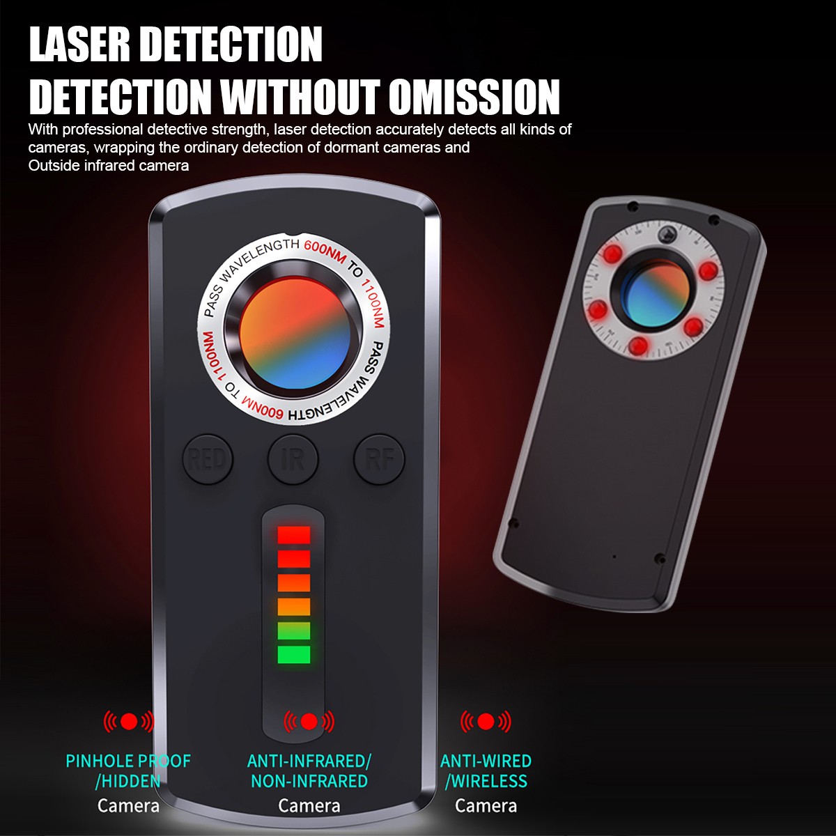 Anti-Spy Hidden Camera Wireless Detector Bug GPS Tracker Finder Scanner Device #
