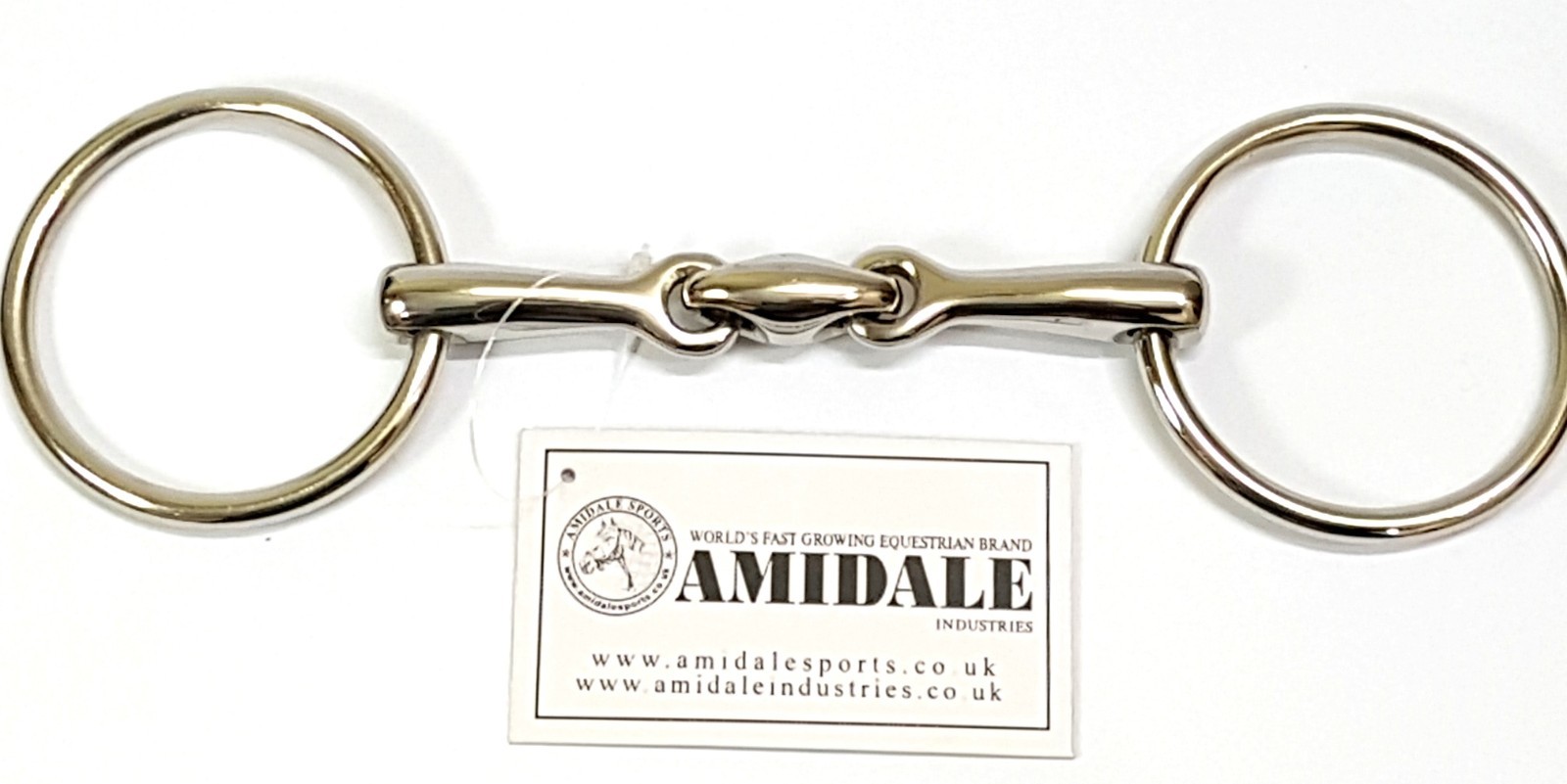 LOOSE RING LOZENGE FAT LINK STAINLESS STEEL SNAFFLE HORSE BIT BNWT FROM AMIDALE