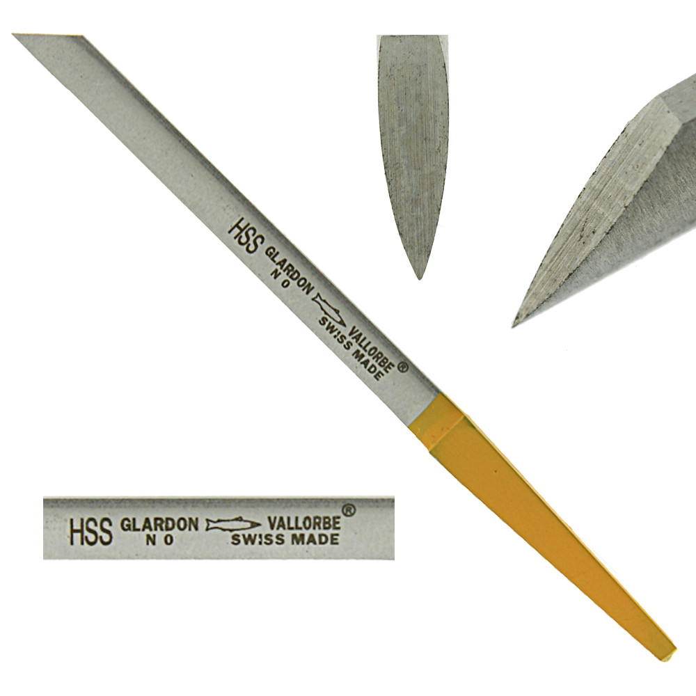 Glardon Vallorbe Swiss Onglette Graver Steel Yellow Tang HSS Engraving Jewelry