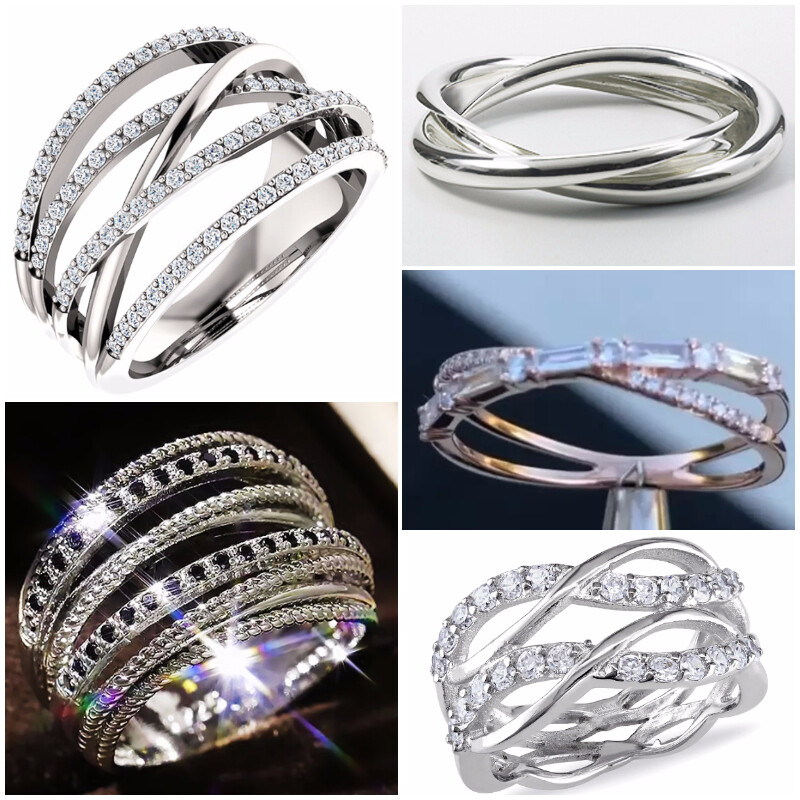 Circle Women Luxury 925 Silver Filled Cubic Zircon Anniversary Jewelry Sz 6-10