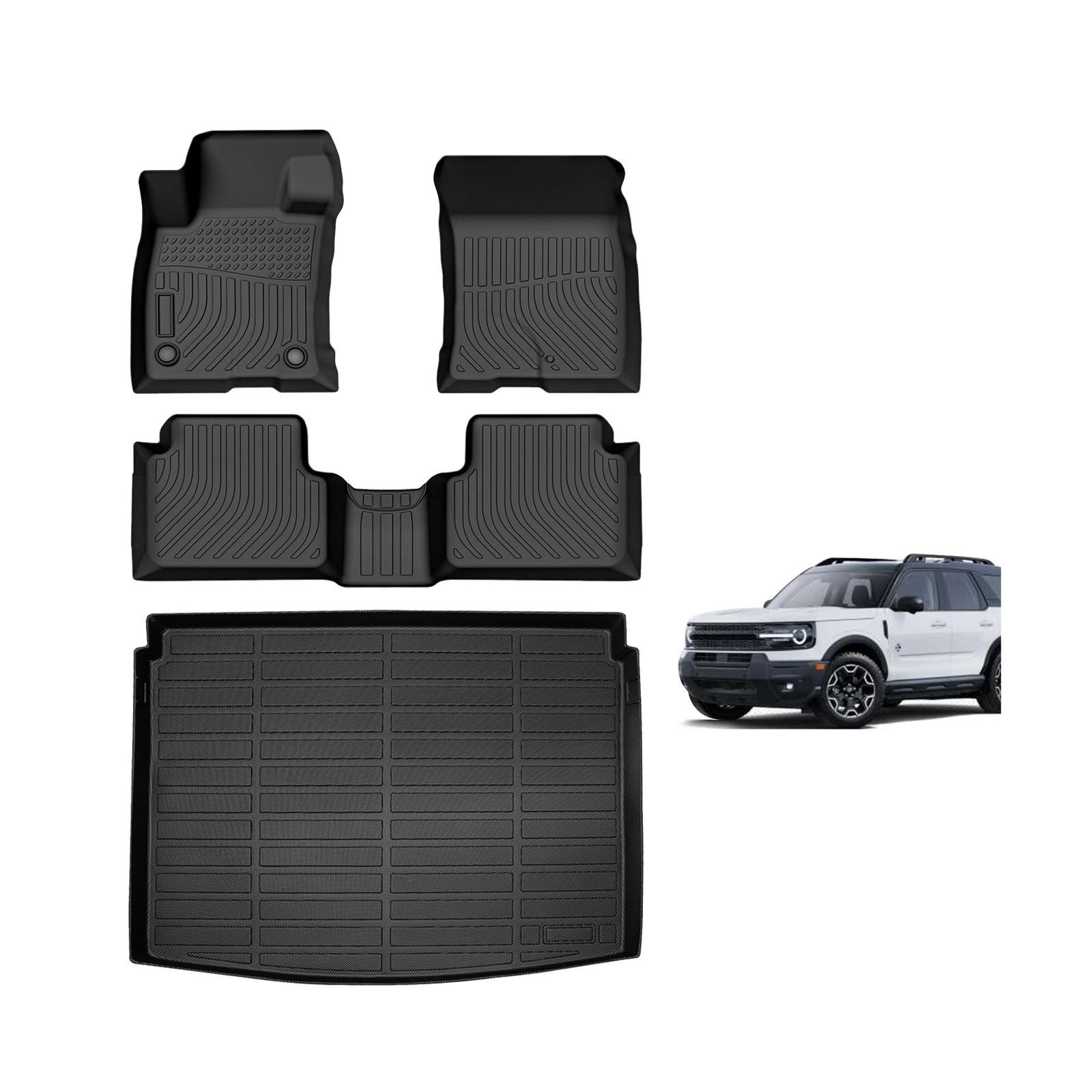 for Ford Bronco Sport Floor Mats 2021 2022 2023 2024 2025 2026, TPE All Weath...