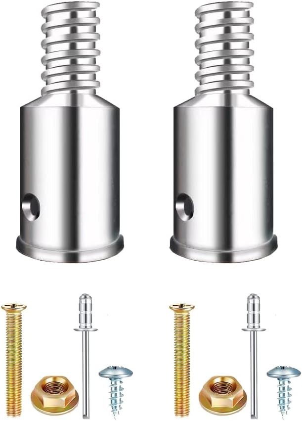 2-Pack Aluminum Threaded Tips for Extension Poles - Easy Installation