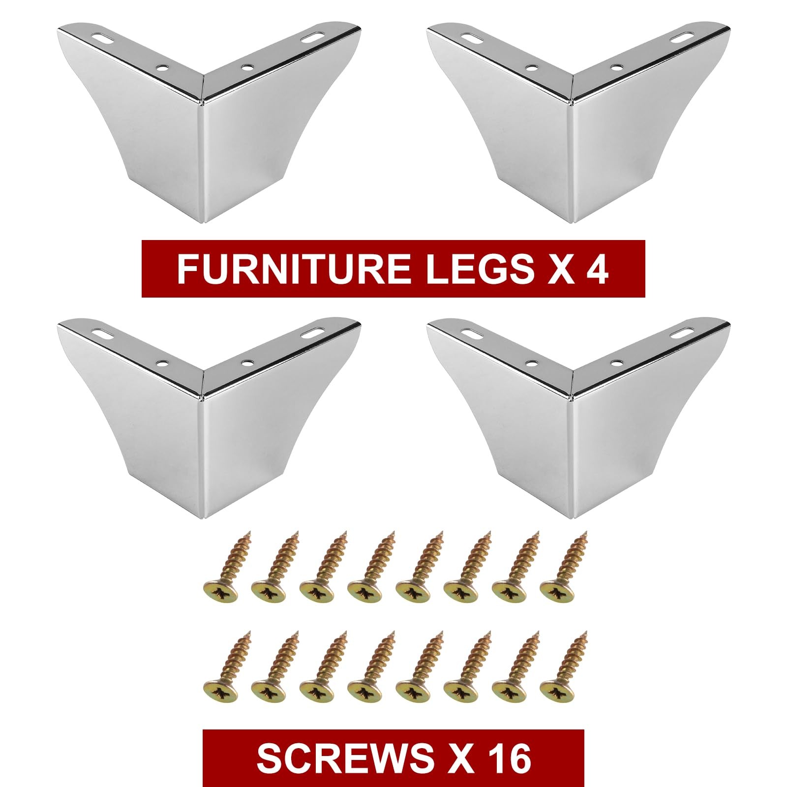 3 Inch Metal Furniture Legs Set of 4, Heavy Duty Furniture Feet Minimalist De...