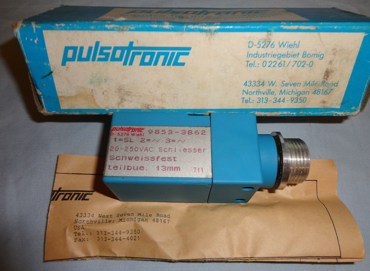 Pulsotronic 9853-3862 Proximity Switch Sensor 98533862  NEW
