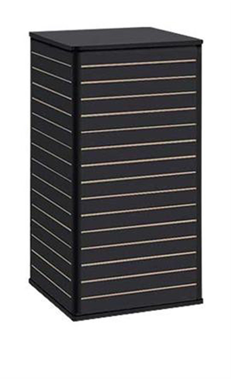 SSWBasics Black Slatwall Tower - 24"W x 48"H - Black Melamine Finish, Easy