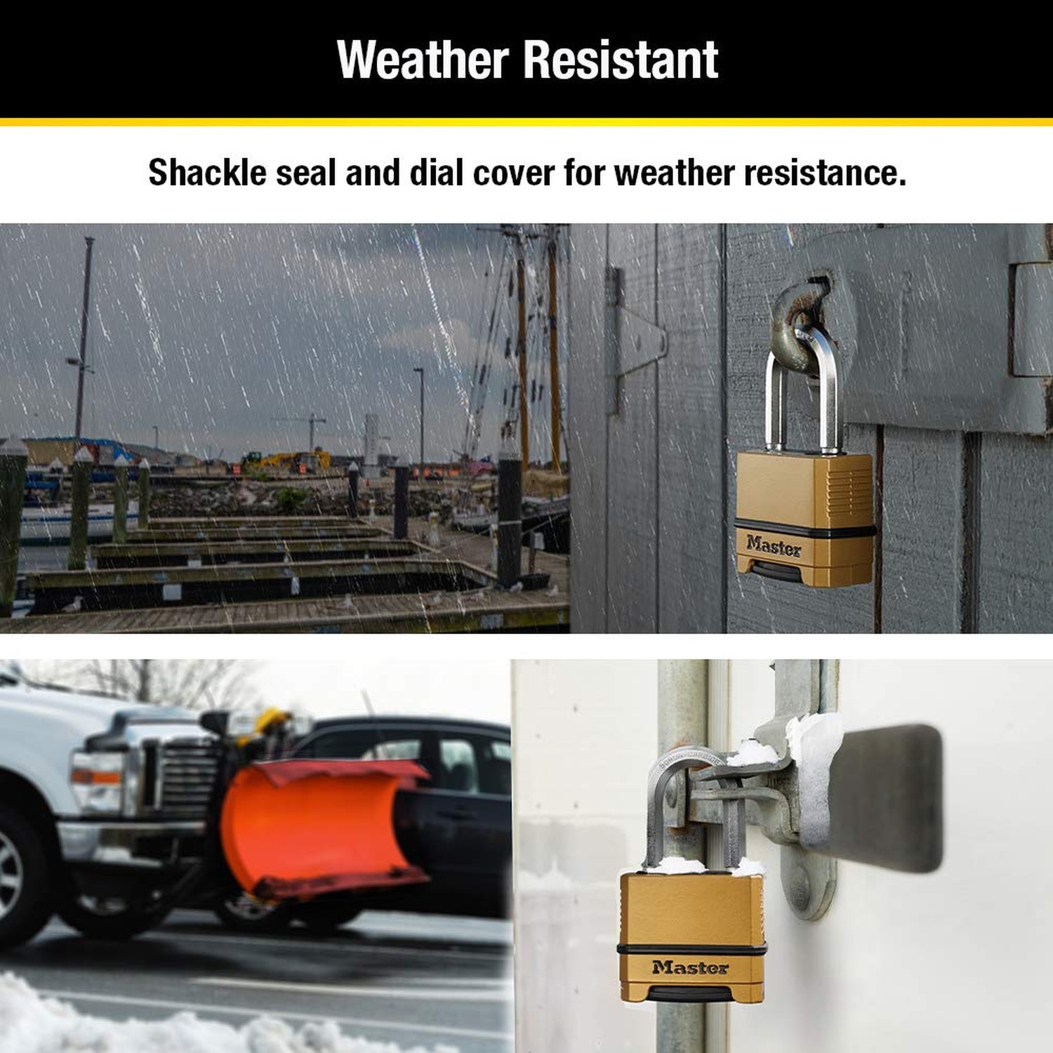 Master Lock Combination Lock, Heavy Duty Weatherproof Padlock, Resettable for...