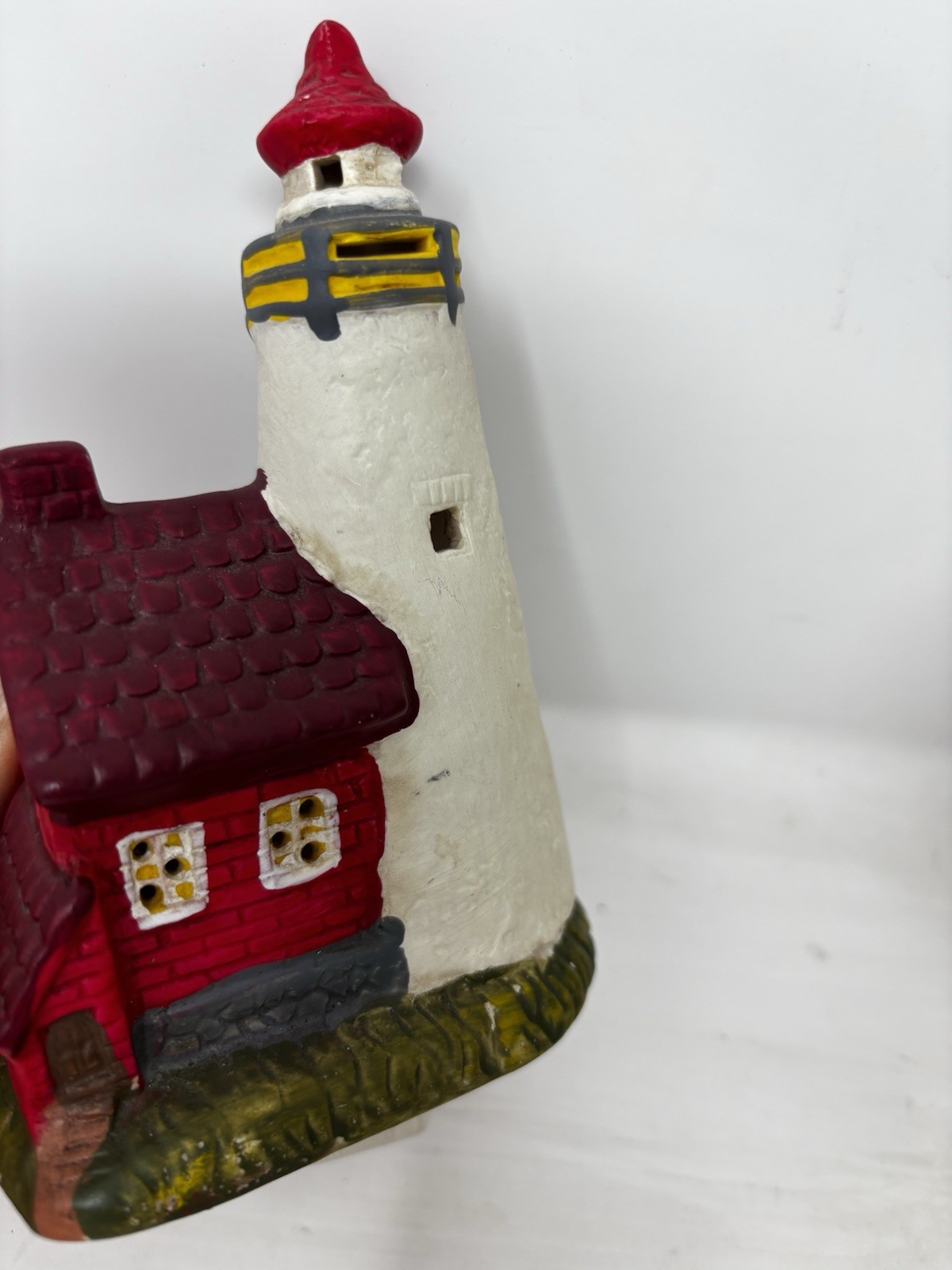 Lighthouse Night Light 6 in x 3 1/2 in 120 V 4 W Resin Red White Green READ