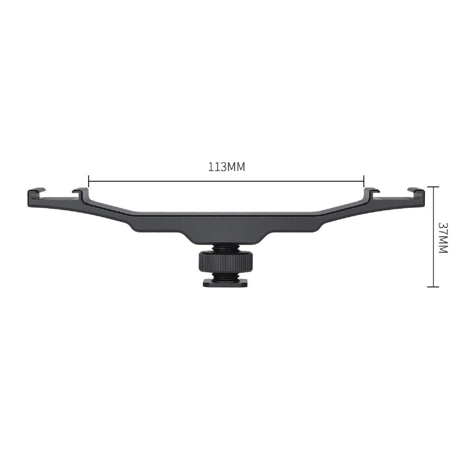 New Double Cold Shoe Bracket Holder Adapter For DSLR Camera Fill Light Mic