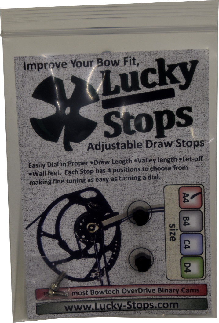 Draw Stops for Bowtech Overdrive Binary Cam Stop Size A4 (Lucky Stops brand)