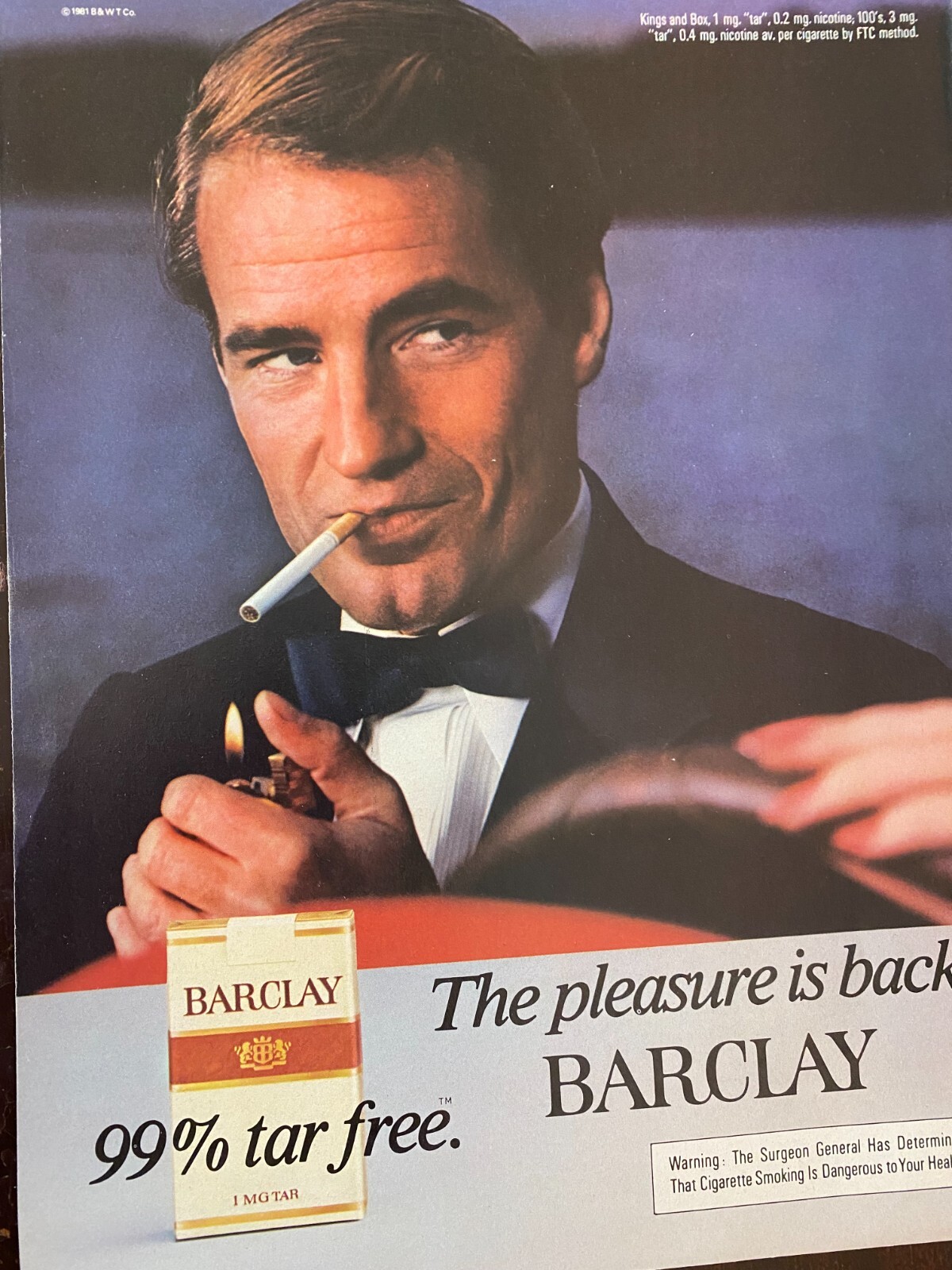 Barclay Cigarettes, Full Page Vintage Print Ad