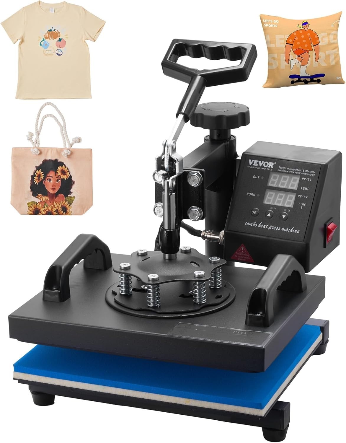 Professional 12x10in Heat Press with Digital Controls - Perfect for DIY Projects