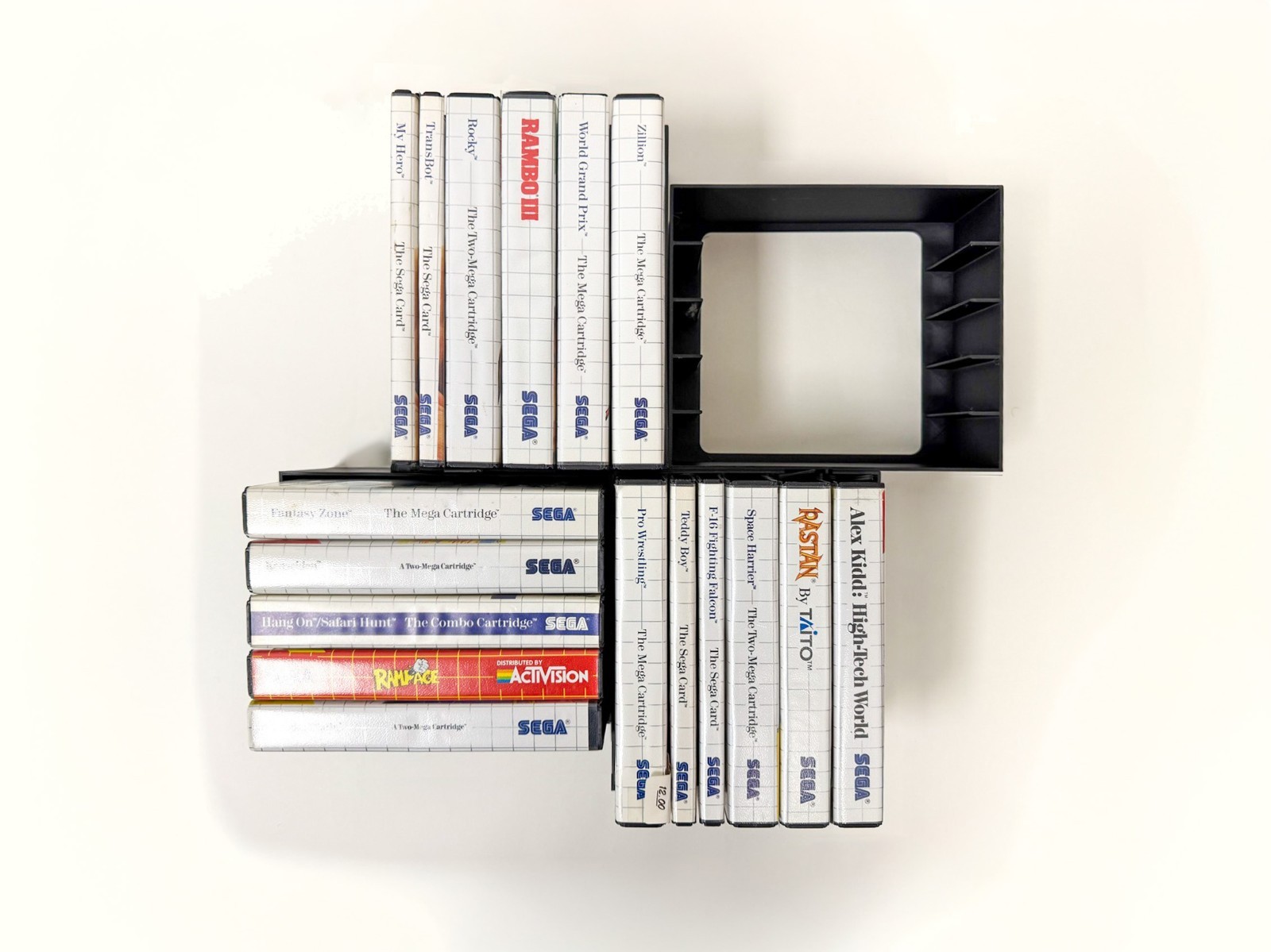 Wall Mount Storage System for SEGA Master System Video Games in Cases