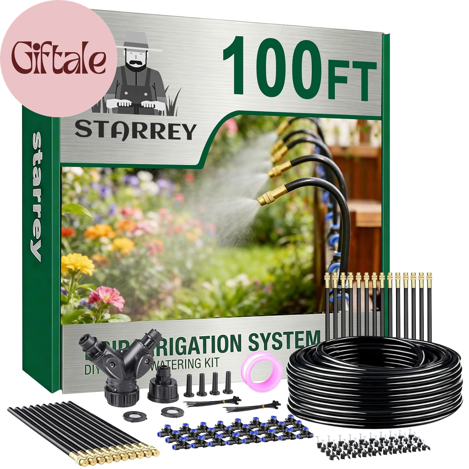 Drip Irrigation System, 2026-Upgrade 100Ft 1/4" Garden Watering System with 24 P