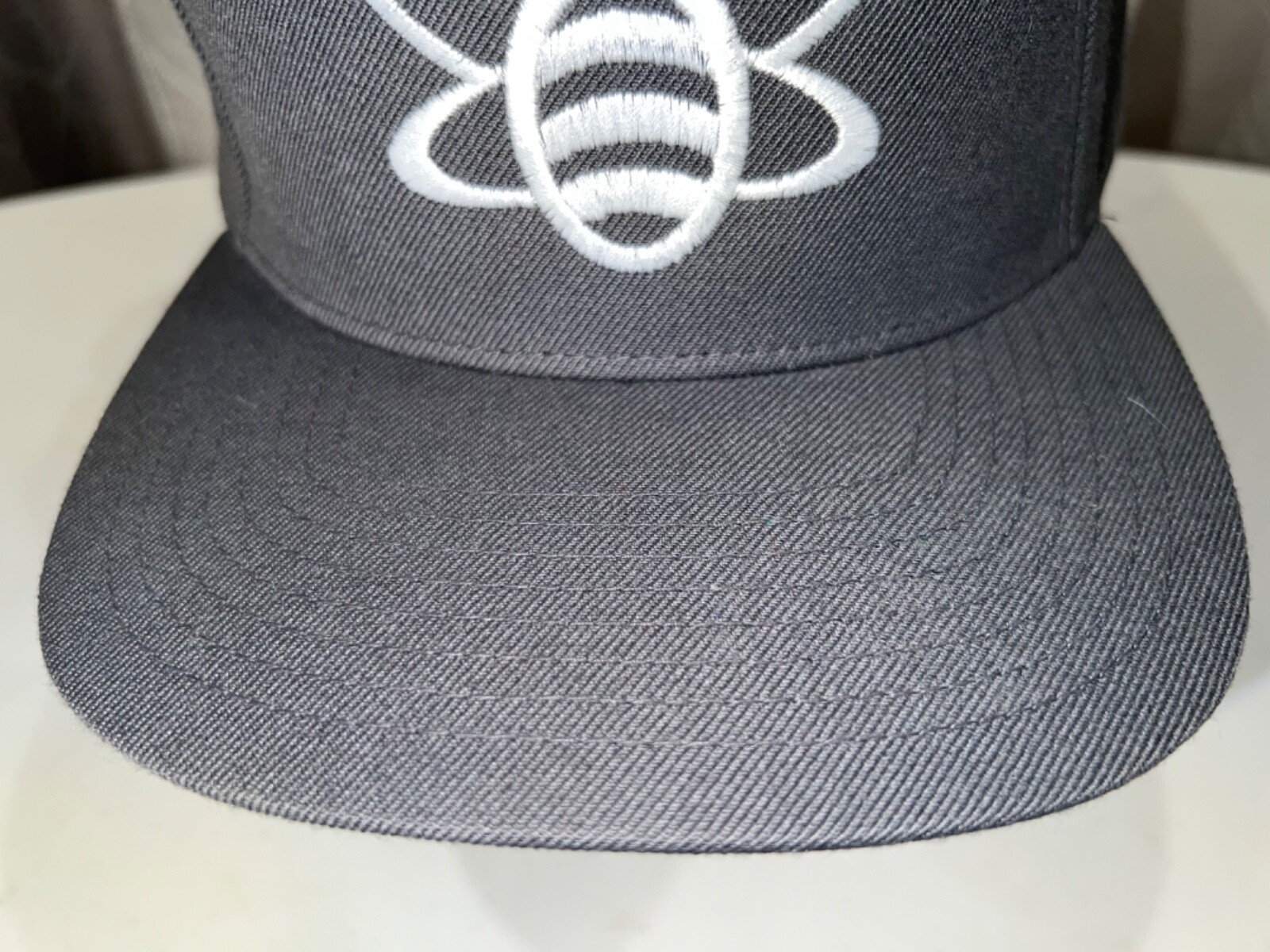 Gray with White Embroidered Bee on Hat Cap Snapback Stevie Monce Yupoon EUC