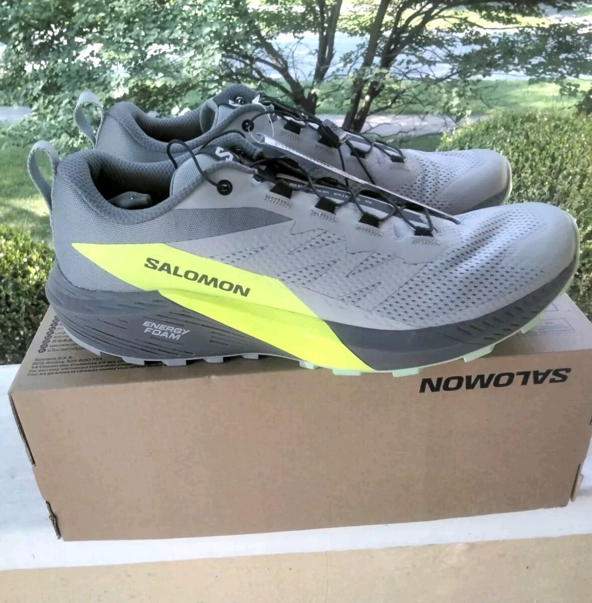 Salomon Sense Ride 5 Trail Running Shoes Alloy Safety Yellow Mens 11 NWT $140