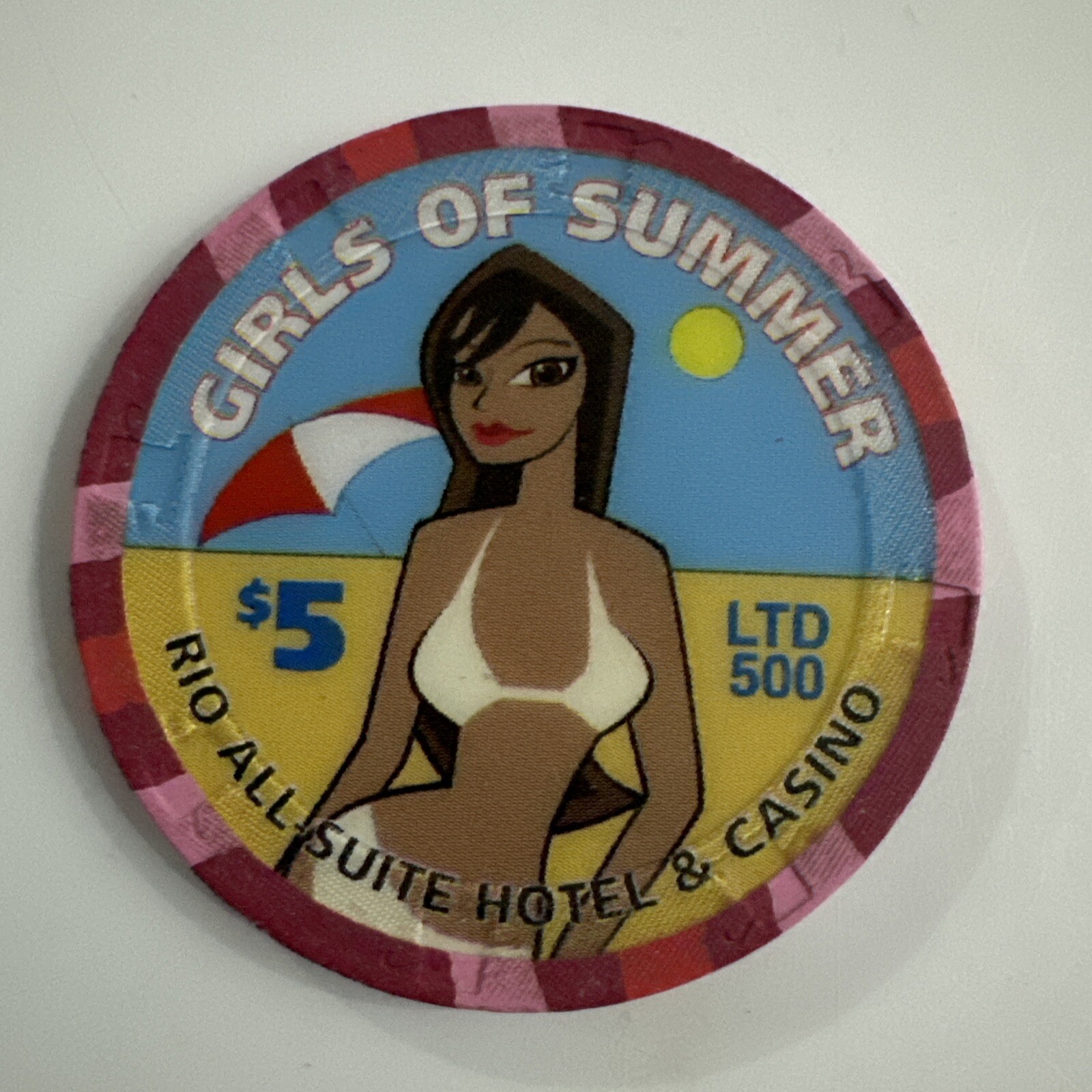 $5 rio girls of summer 7  casino chip las vegas super rare obsolete