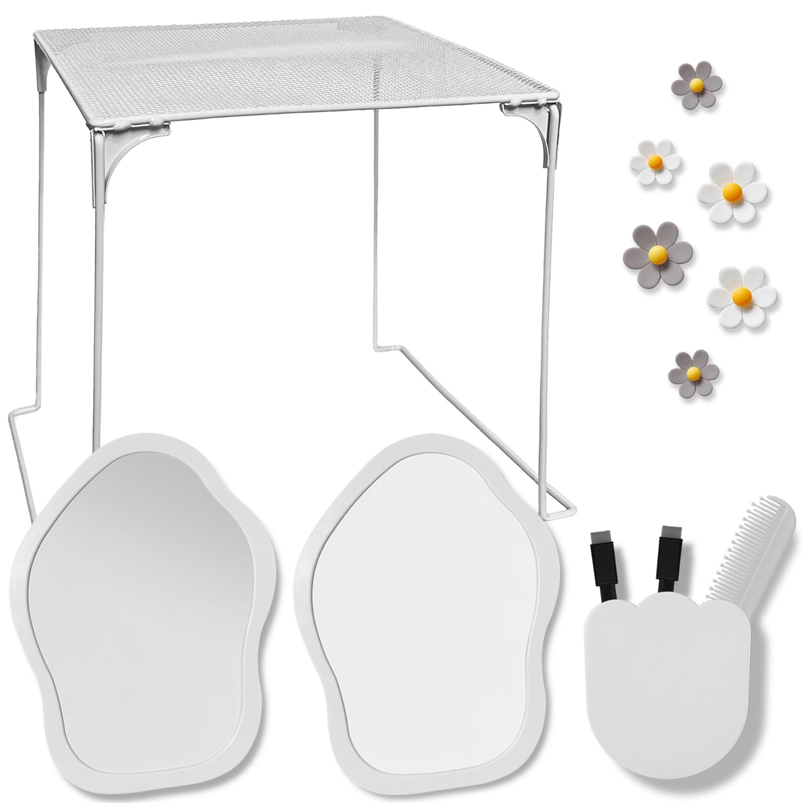 12 pcs Girls Locker Accessories, Locker Decorations Including Mirrors, whiteb...