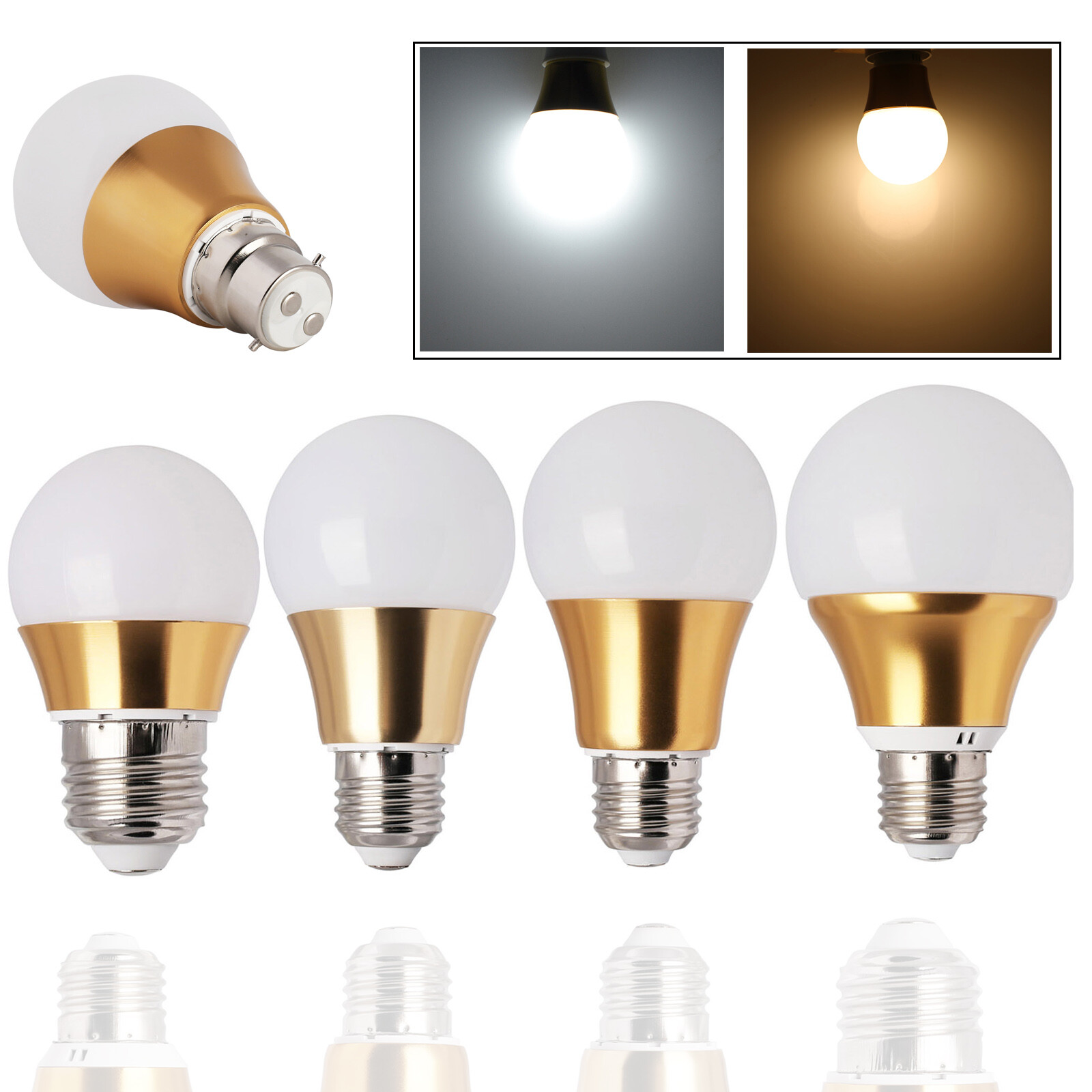 3W 5W 7W 9W Dimmable E27 Globe Bulbs B22 Bayonet Lights Lamps Edison Screw Type