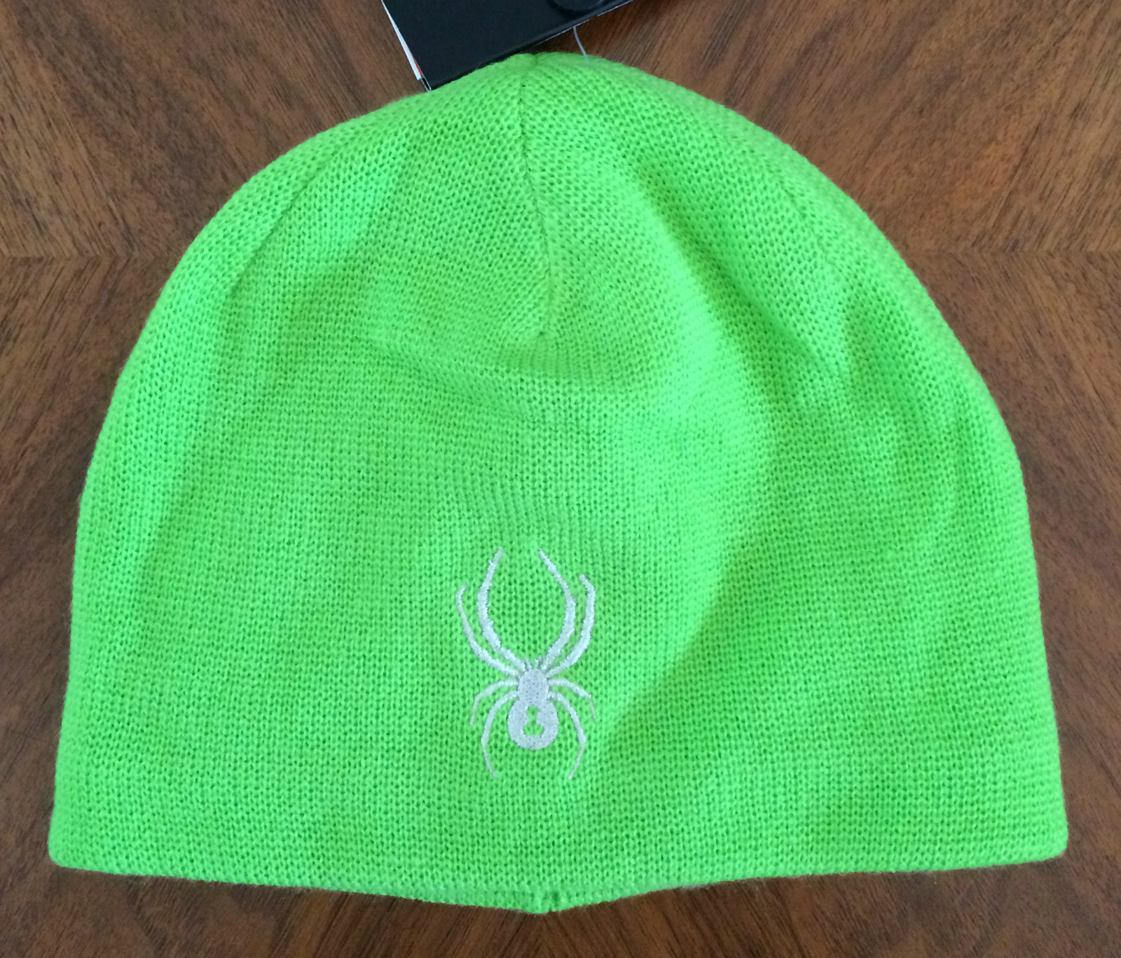 SPYDER Knit Beanie Hat Bitsy Glow Mantis Lime Green Girls Kids Youth One Size