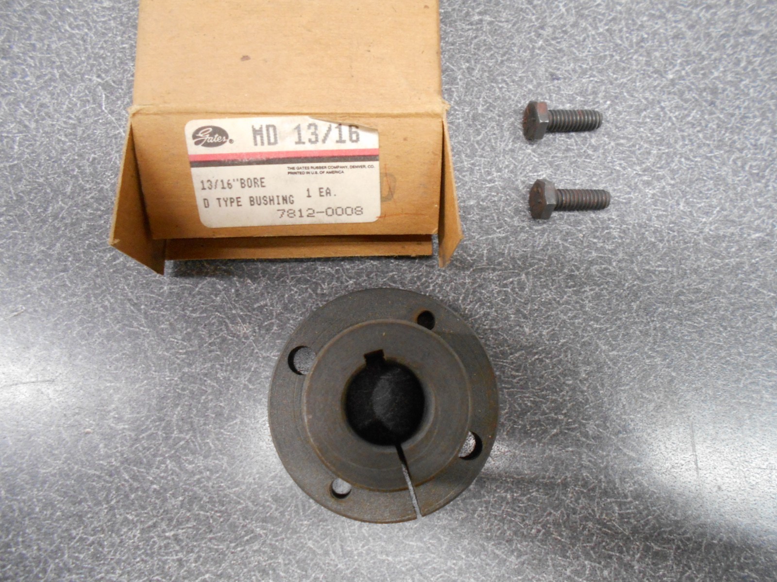 Gates QD Split Bushing, D x 13/16".  Type D, 13/16" Bore.  NOS!