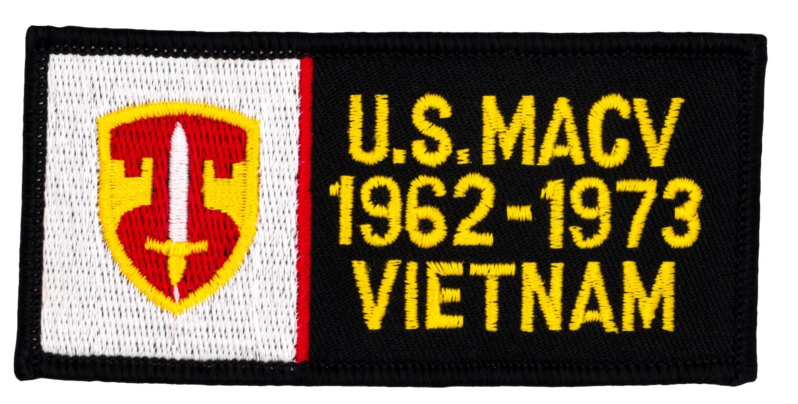 LAST THREE!! U.S. MACV 1962-1973 Vietnam Patch (267) 4" x 2" Embr. Patch 61799