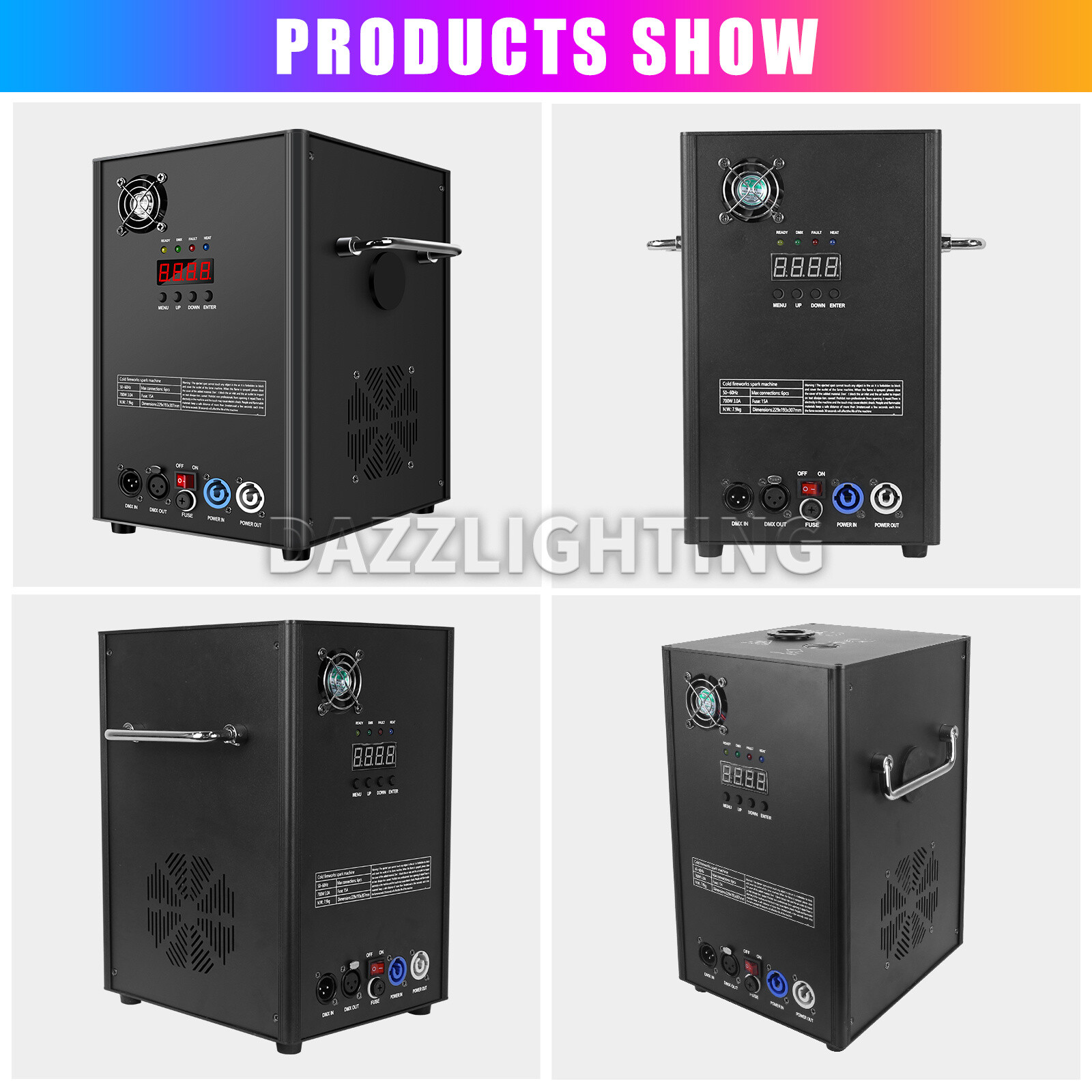850W Cold Spark Firework Machine DMX Remote Control Wedding Event Stage Effect