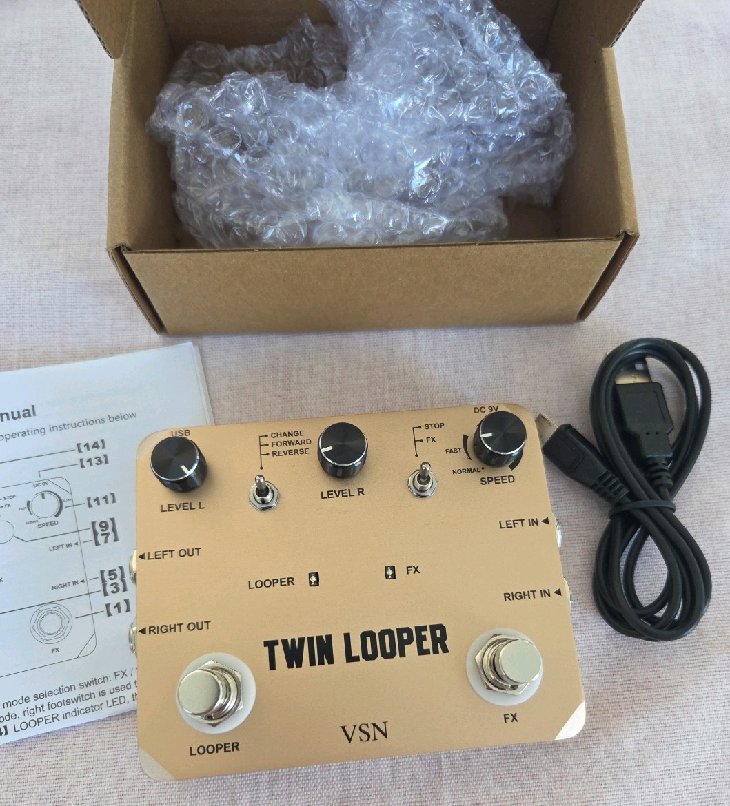 VSN Twin Looper Stereo Guitar Effects Twin Pedal Open Box Never Used