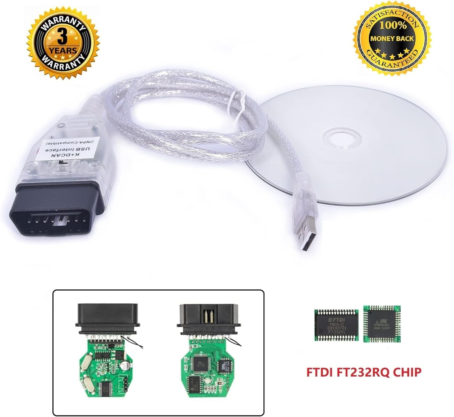 BMW INPA OBD2 K+DCAN Diagnostic Cable with Ediabas Switch for Efficient Testing