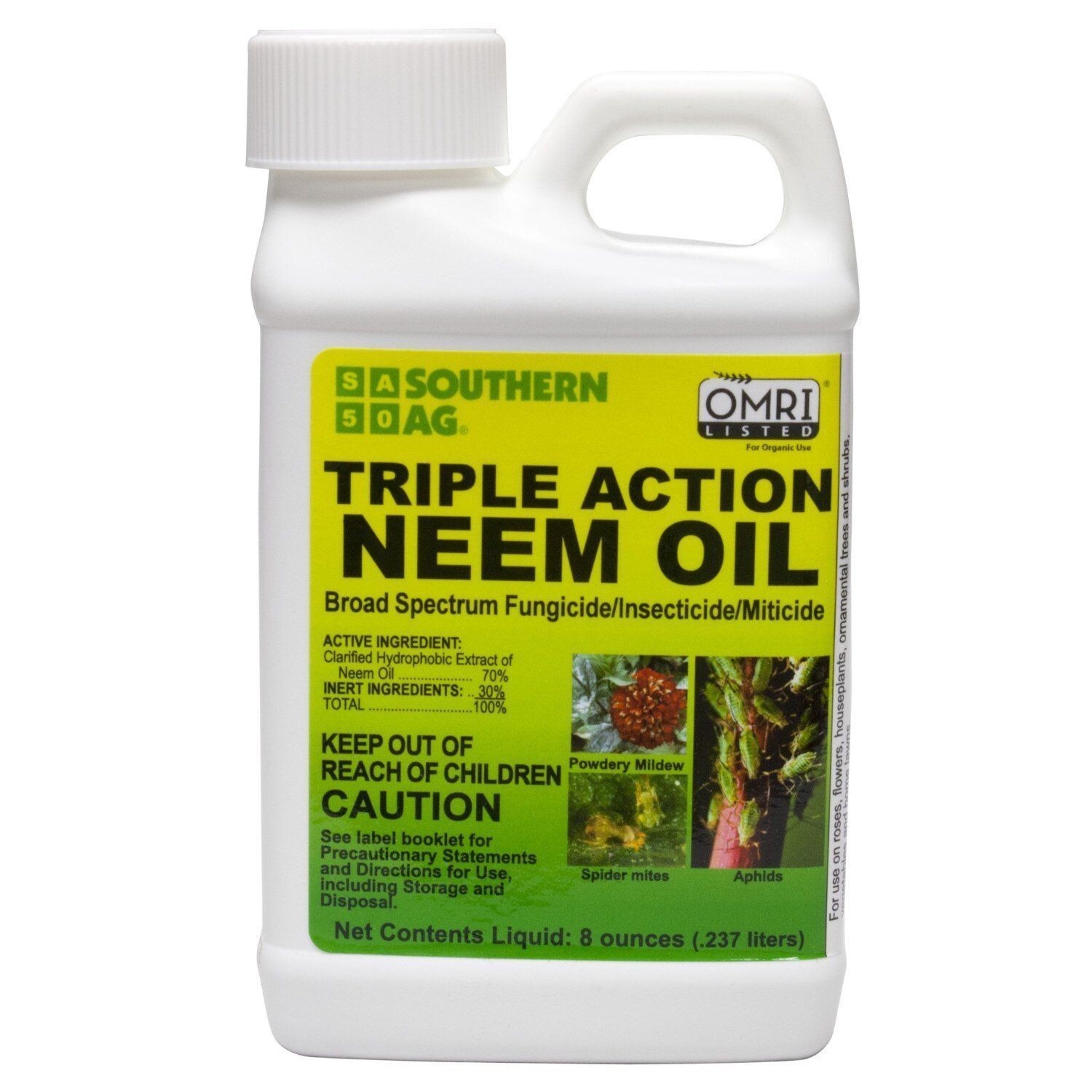 Southern AG Triple Action Neem Oil Fungicide/Miticide/Insecticide 8 oz