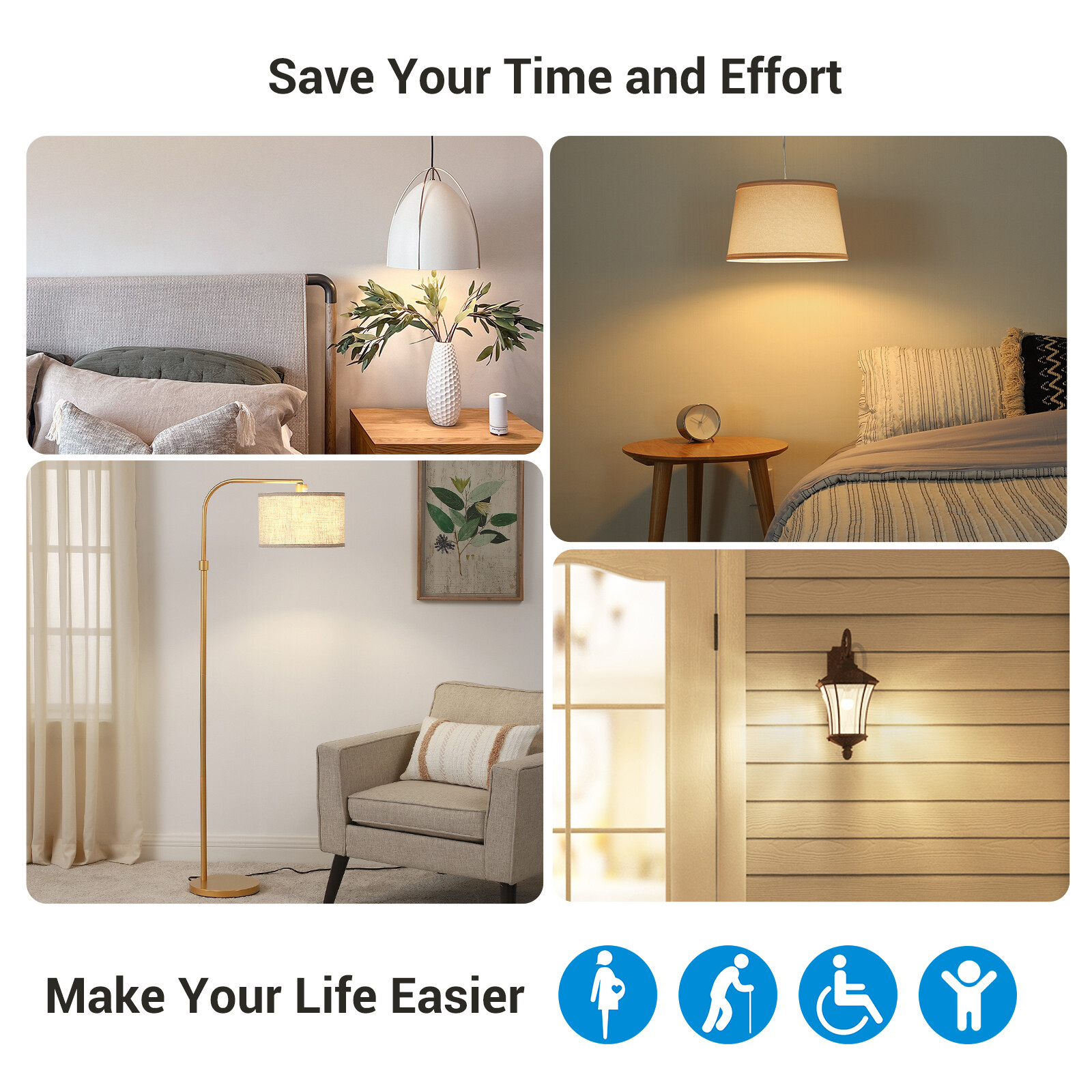 DEWENWILS Remote Control Light Socket, Wall Mounted Wireless Light Switch 100FT