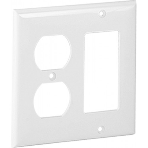 Orbit OPM826-I Midi 2-Gang Wall Plate Duplex Receptacle and GFCI IVORY