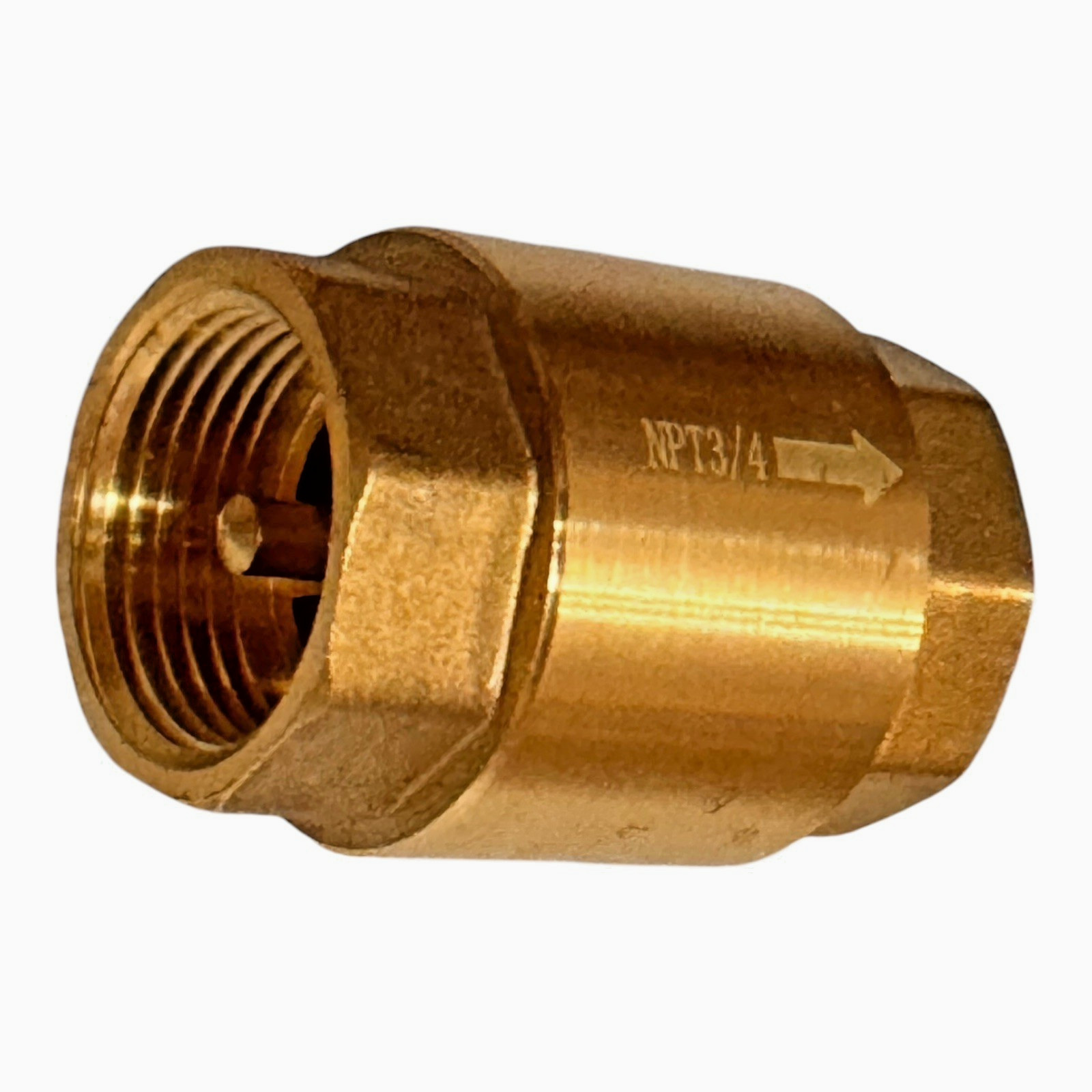 3/4" NPT Brass Check Valve One Way Spring Non Return Vertical Horizontal