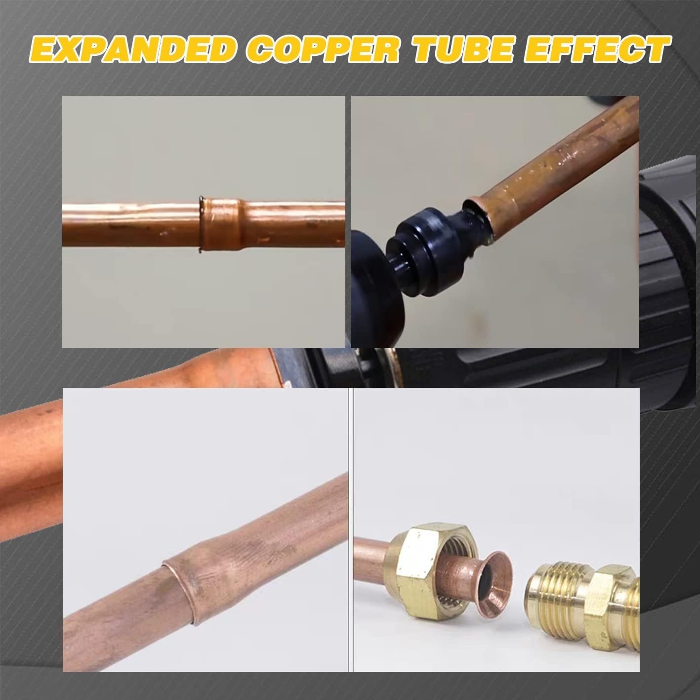 Portable HVAC Copper Pipe 5-in-1 Expander Tool with Multiple Drill Bits