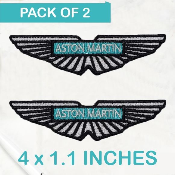 Pack Of 2 Aston Martin Car Brand Logo Iron On Patch-Sew Patch-Embroidered Patch