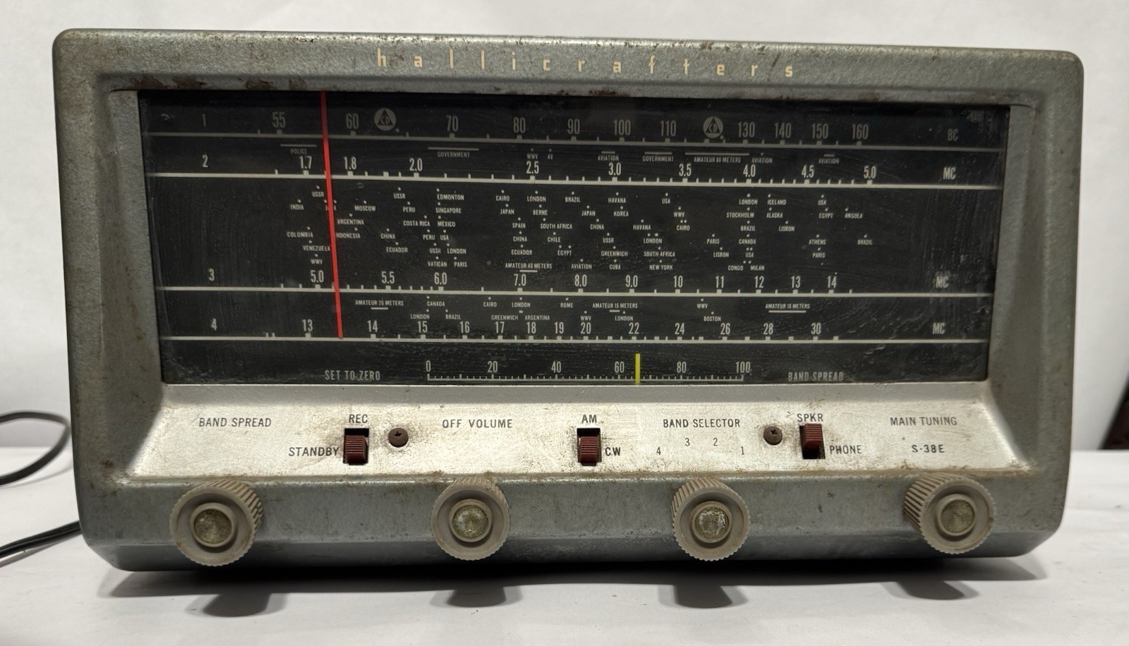 Hallicrafters S-38E Shortwave Tube Radio – Tabletop Receiver As Is