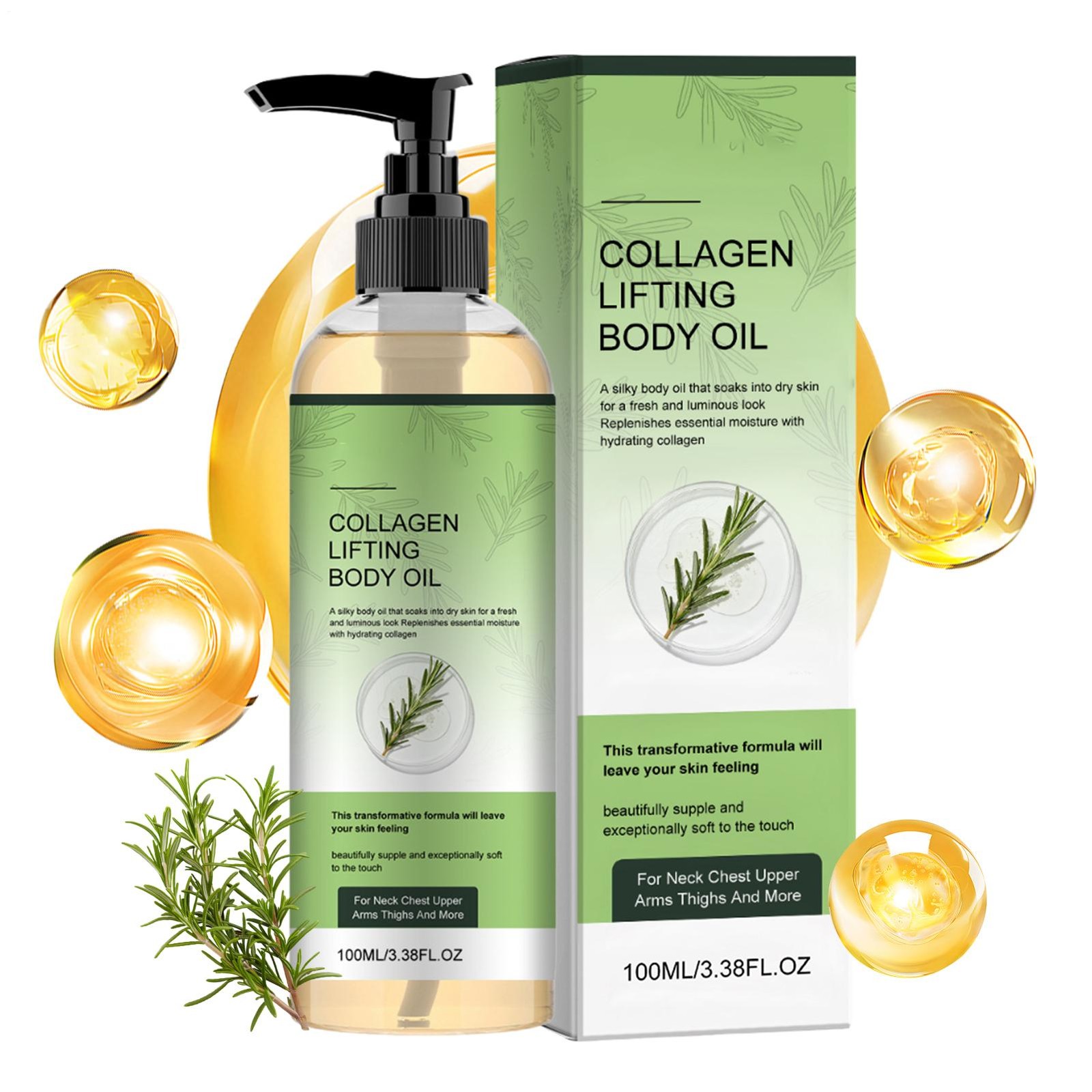 Collagen Lifting Firming Body Oil 100ml Skin Tightening Hydrating Massage Oil