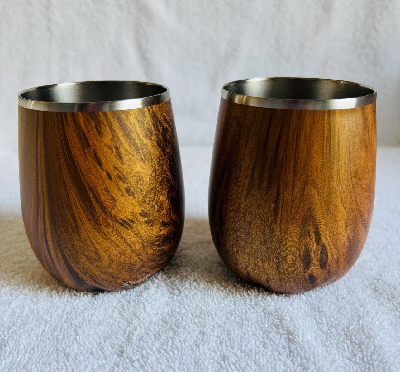 S'well Stainless Steel Wine Tumbler, 9oz. Teakwood, Set of Two