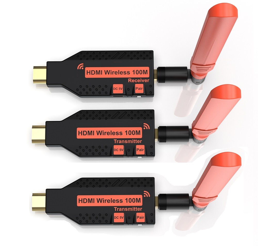 Wireless HDMI Transmitter 2xReceivers 4K 150m/350ft PC TV Audio Video Extender