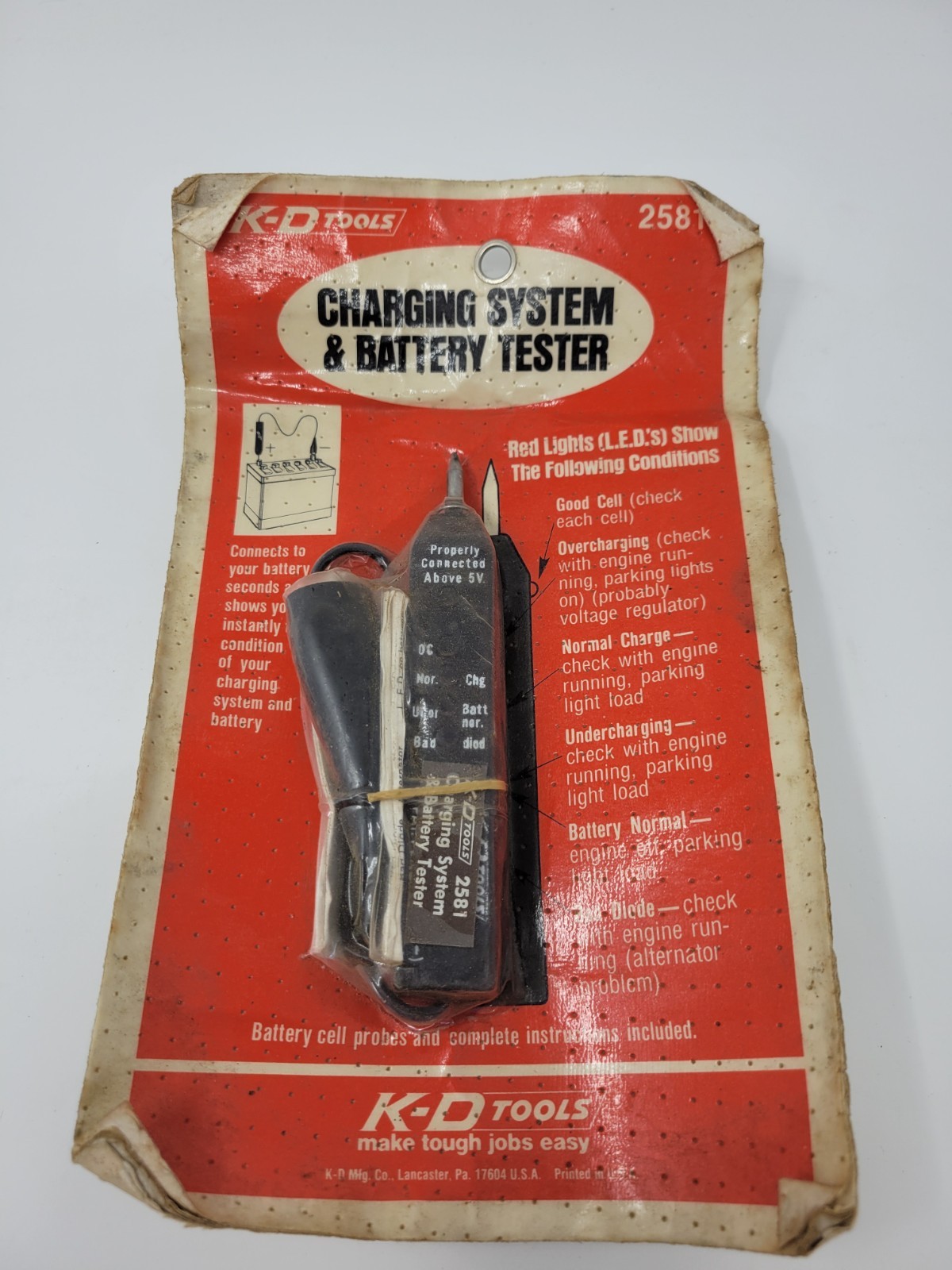 K-D Tools 2581 Charging System & Battery Tester New Old Stock